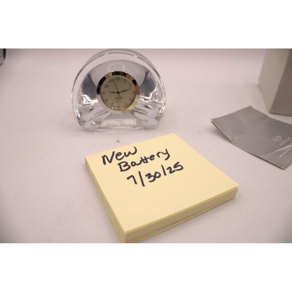 NEW LENOX Ovations Applause Crystal Desk Clock 3x3" With Box New Battery - Picture 9 of 9